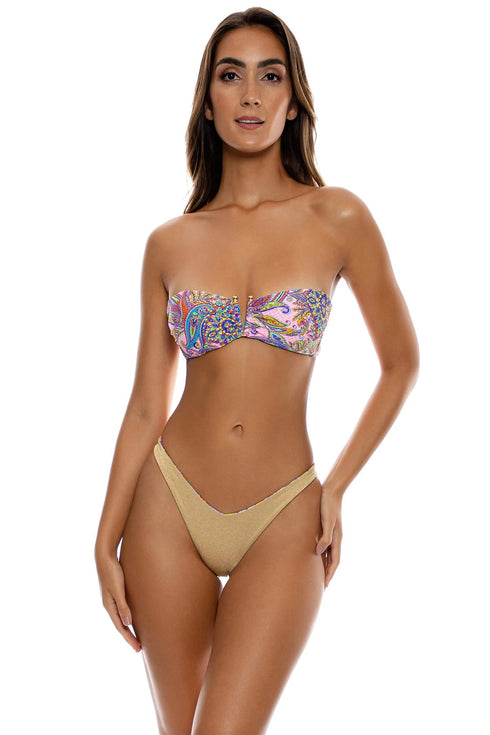 Luli Fama Pinkin' About You Reversible High Leg Brazilian Bottom